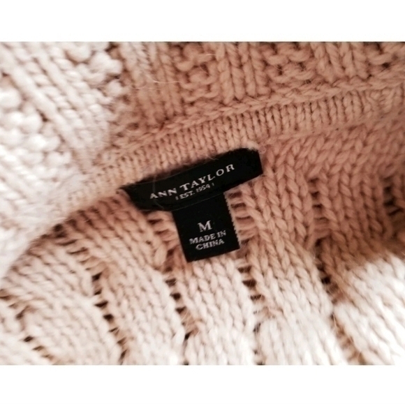 ANN TAYLOR CHUNKY TAN FUR SHOULDER SWEATER VEST SZ M - Picture 6 of 6